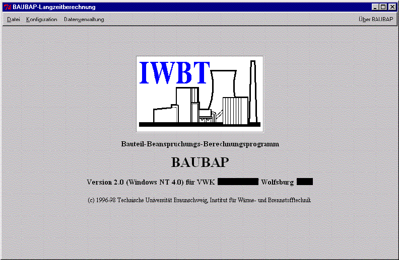 Benutzeroberfläche von BAUBAP